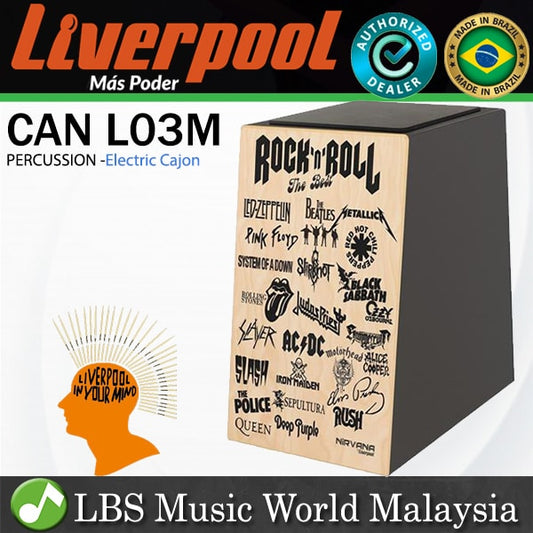 Liverpool Drumstick CAN L03M Nirvana Series Electric Percussion Cajon Rock and Roll Natural