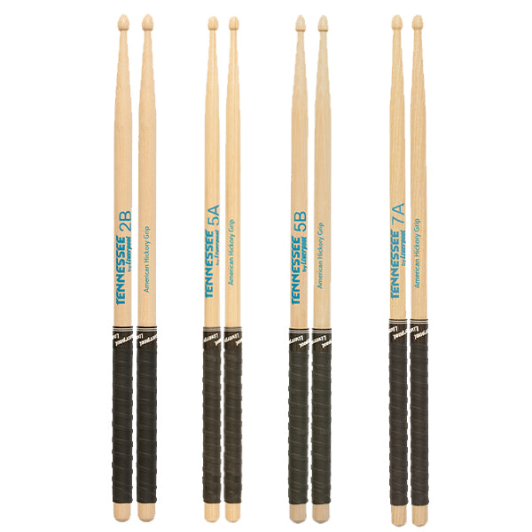 Liverpool Drumstick Tennesse Line American Hickory with Grip Wood Tip Drum Stick -TNHY 2BMG 5AMG 5BMG 7AMG