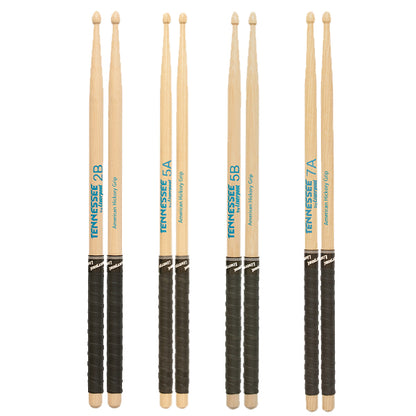 Liverpool Drumstick Tennesse Line American Hickory with Grip Wood Tip Drum Stick -TNHY 2BMG 5AMG 5BMG 7AMG