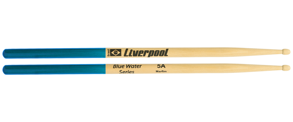 Liverpool Drumstick Blue Water Series Marfim Wood Tip Drum Stick - NAU 5AM 5BM 7AM