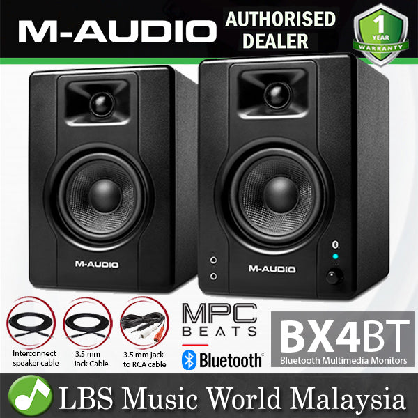 M-Audio BX4 BT 4.5 Inch 120 Watt Bluetooth Multimedia Monitors Speaker - Pair (M Audio BX4BT)