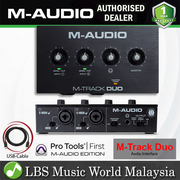 M-Audio M-Track Duo USB Audio Interface with 2 XLR input and Bundle Software (M Audio M Track)