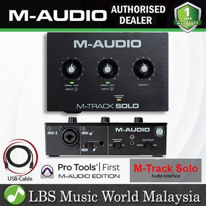 M-Audio M-Track Solo 2 Channel USB Audio Interface with Software (M Audio M Track)