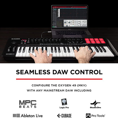 M-Audio Oxygen 49 MKV USB MIDI Keyboard Controller With Pad, Knob and Faders (M Audio)