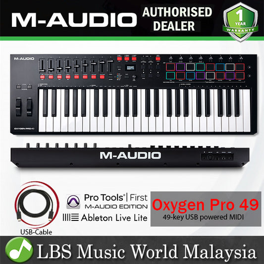 M-Audio Oxygen Pro 49 49 key Midi Keyboard Controller with 9 Faders and 8 Knobs (Included Software)