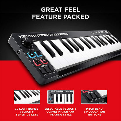 M-Audio Keystation Mini 32 MK3 32 Key USB Keyboard Midi Controller (M Audio)