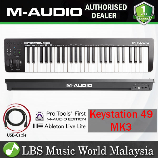 M-Audio Keystation 49 MK3 49 Key USB Keyboard Controller with Full Sized Key with Software (Key Station)