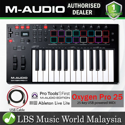 M-Audio Oxygen Pro 25 25 key Midi Keyboard Controller with Aftertouch Sensitive Semi Weighted Keys