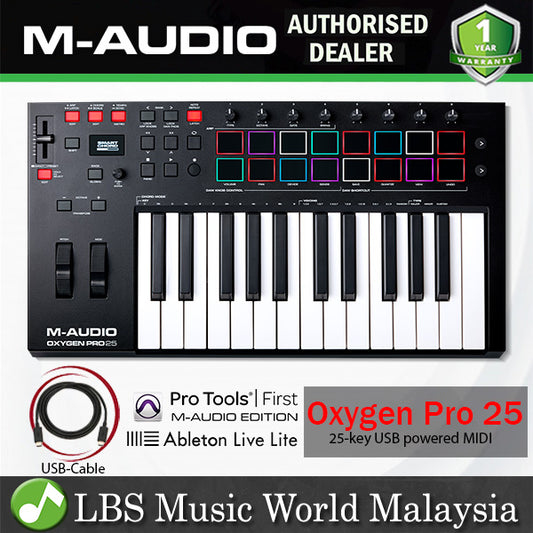 M-Audio Oxygen Pro 25 25 key Midi Keyboard Controller with Aftertouch Sensitive Semi Weighted Keys