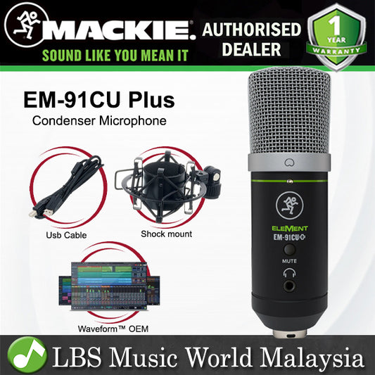 Mackie EM-91CU+ Large Diaphragm Mic USB Condenser Microphone with Mute Switch (EM91CU+)
