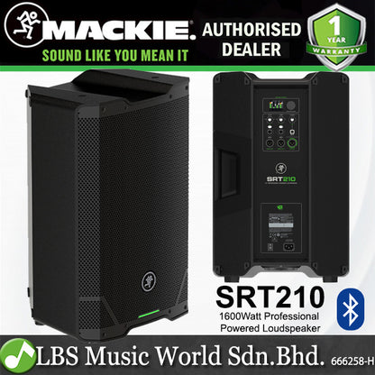 Mackie SRT210 1600Watt 10 Inch Woofer Professional Powered PA Loudspeaker with 4 Channel Digital Mixer and Bluetooth (SRT 210)