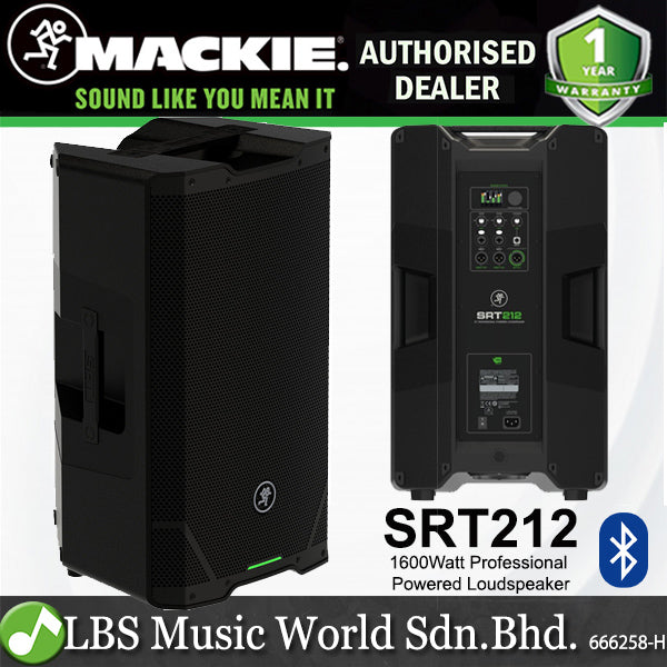 Mackie SRT212 1600Watt 12 Inch Woofer Professional Powered Loudspeaker PA Speaker with Bluetooth (SRT 212)