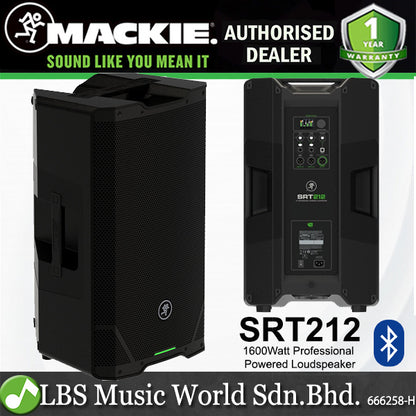 Mackie SRT212 1600Watt 12 Inch Woofer Professional Powered Loudspeaker PA Speaker with Bluetooth (SRT 212)