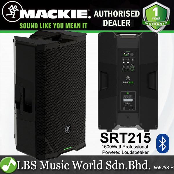 Mackie SRT215 1600Watt 15 Inch Woofer Professional Powered Loudspeaker PA Speaker with Bluetooth (SRT 215)