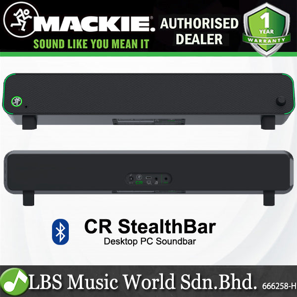 Mackie CR StealthBar Desktop PC Soundbar with Bluetooth and Mute Control