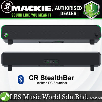 Mackie CR StealthBar Desktop PC Soundbar with Bluetooth and Mute Control