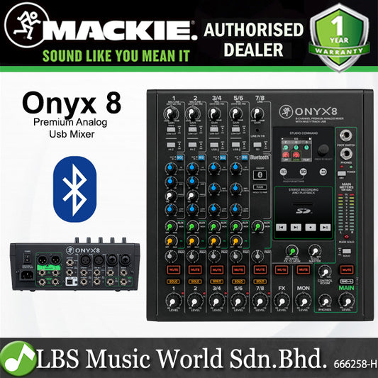 Mackie Onyx 8 8 Channel Analog Mixer with Multi-Track USB, Built In Effects and Bluetooth (Onyx8)