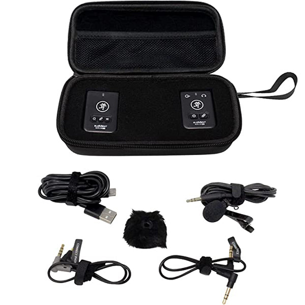 Mackie EM Wave LAV Compact Digital Wireless Lavalier Mic Clip-On Microphone System for Cameras and Smartphones with Case