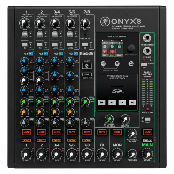 Mackie Onyx 8 8 Channel Analog Mixer with Multi-Track USB, Built In Effects and Bluetooth (Onyx8)