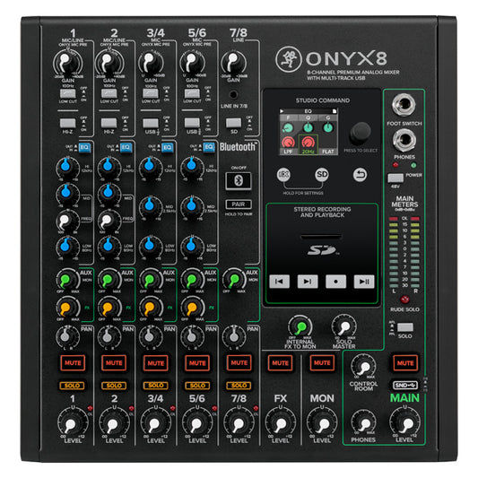Mackie Onyx 8 8 Channel Analog Mixer with Multi-Track USB, Built In Effects and Bluetooth (Onyx8)