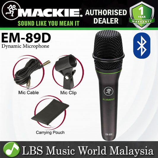 Mackie EM-89D Element Series Dynamic Vocal Live Studio Recording Mic Microphone (EM89D EM 89D)
