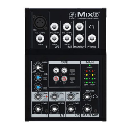 Mackie Mix5 5 Channel Compact Desktop Analog Mixer Mixing Console (Mix 5)