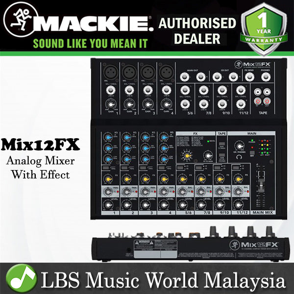 Mackie Mix12FX 12 Channel Compact Analog Mixer With Effect Mixing Console (Mix12 Mix 12FX)