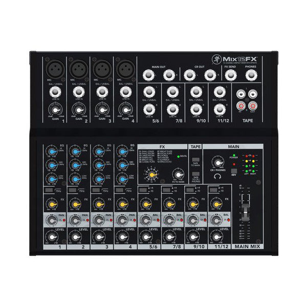 Mackie Mix12FX 12 Channel Compact Analog Mixer With Effect Mixing Console (Mix12 Mix 12FX)