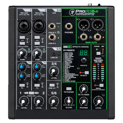 Mackie ProFX6v3 6 Channel Mixer Compact USB Mixers with Effects (Pro FX 6V3 ProFx6 ProFX 6 v3)