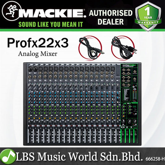 Mackie ProFX22v3 22 Channel Mixer Compact USB Mixers with Effects ( Pro FX 22V3 ProFx22 ProFX 22 v3)