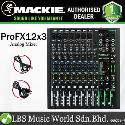Mackie ProFX12v3 12 Channel Mixer Compact USB Mixers with Effects (Pro FX 12v3  ProFx12 ProFX 12 v3)