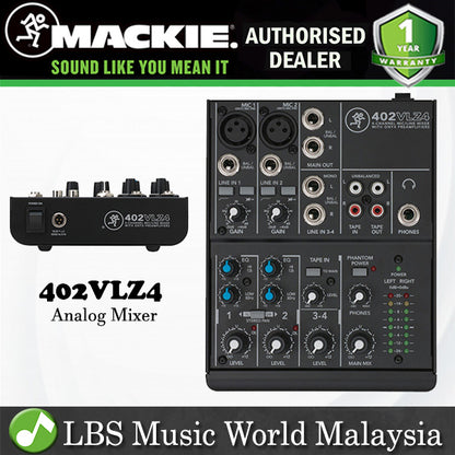 Mackie 402VLZ4 4-channel Mixer Analog Compact Mixers With Onyx (402 VLZ4)