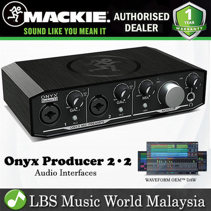 Mackie Onyx Producer 2-2 USB Audio Interface 2 in 2 out Mac & PC