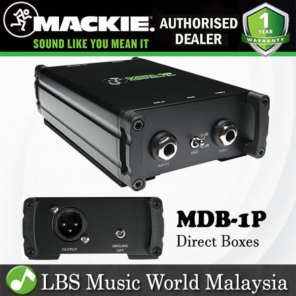 Mackie MDB-1P 1 Channel Passive Direct Box DI Box (MDB 1P)