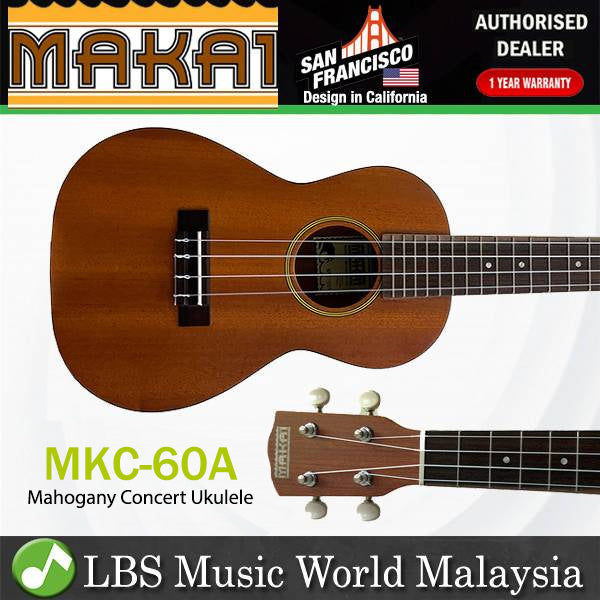 MAKAI MKC-60A Mahogany Concert Ukulele with Black Binding (MKC60A)