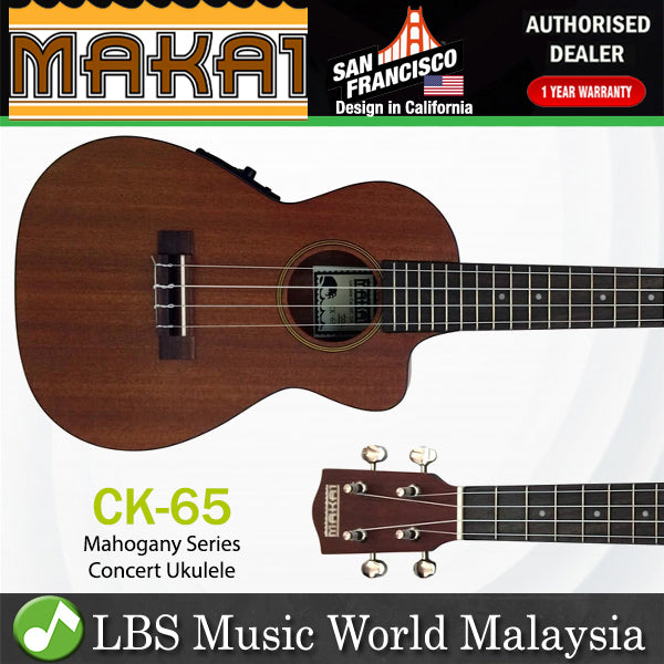 MAKAI CK-65 Mahogany Series Cutaway Concert Ukulele With Pickup (CK65)