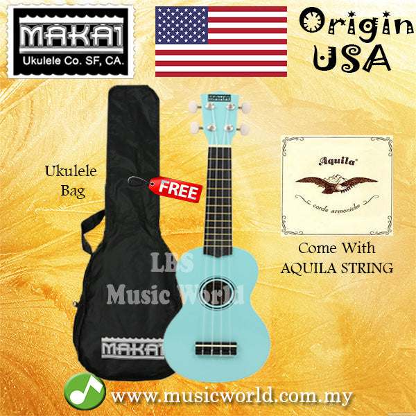 MAKAI MK10 Ukulele Soprano with Bag Colourful Ukulele With Aquila String USA Ukulele