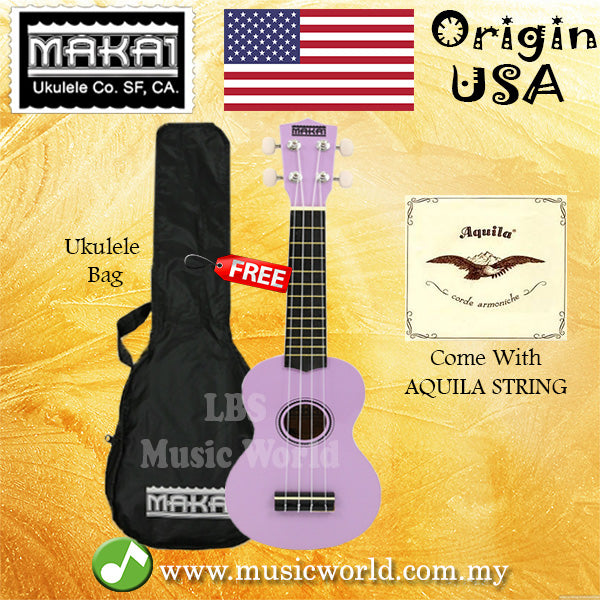 MAKAI MK10 Ukulele Soprano with Bag Colourful Ukulele With Aquila String USA Ukulele