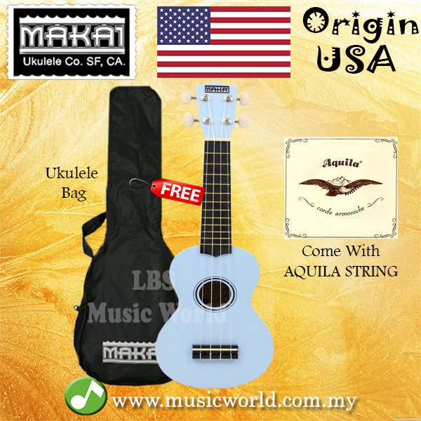 MAKAI MK10 Ukulele Soprano with Bag Colourful Ukulele With Aquila String USA Ukulele