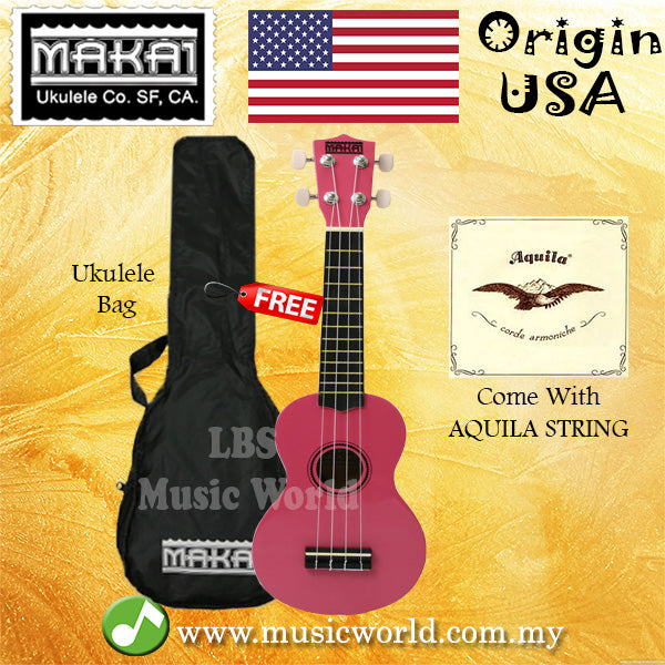 MAKAI MK10 Ukulele Soprano with Bag Colourful Ukulele With Aquila String USA Ukulele