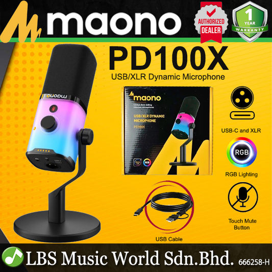Maono PD100X USB and XLR Dual Mode Dynamic Microphone For Game Streamers