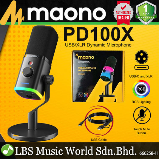 Maono PD100X USB and XLR Dual Mode Dynamic Microphone For Game Streamers