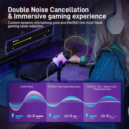 Maono PD100X USB and XLR Dual Mode Dynamic Microphone For Game Streamers