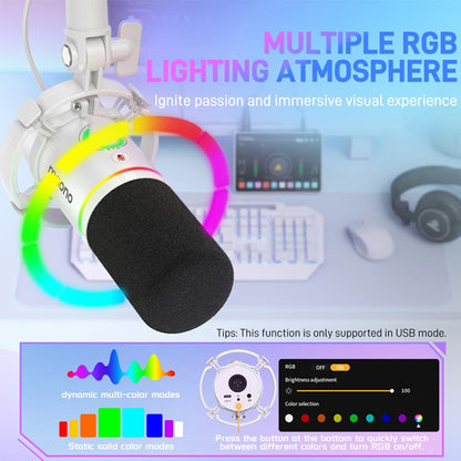 Maono PD200X Podcast Mic USB and XLR  Cardiod Dynamic Microphone Built in LED