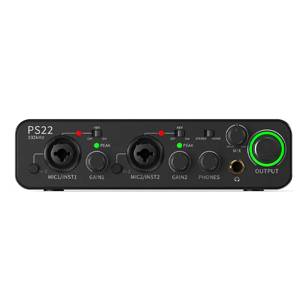 Maono PS22 Audio Interface for Recording Music Production and Guitar Audio Mixer