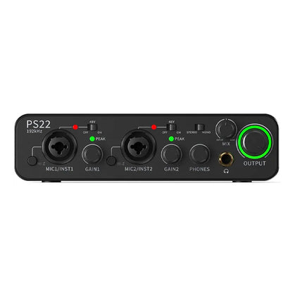 Maono PS22 Audio Interface for Recording Music Production and Guitar Audio Mixer