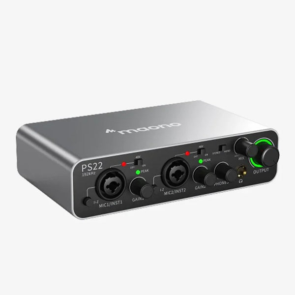 Maono PS22 Audio Interface for Recording Music Production and Guitar Audio Mixer
