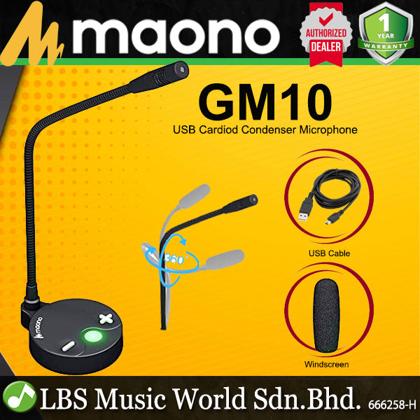 Maono AU-GM10 USB Conference Microphone Unidirectional Gooseneck Mic (GM10)