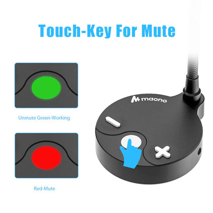 Maono AU-GM10 USB Conference Microphone Unidirectional Gooseneck Mic (GM10)