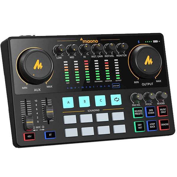 Maono Maonocaster AME2A Audio Interface Production Studio Set with Mic and Built in Preamp